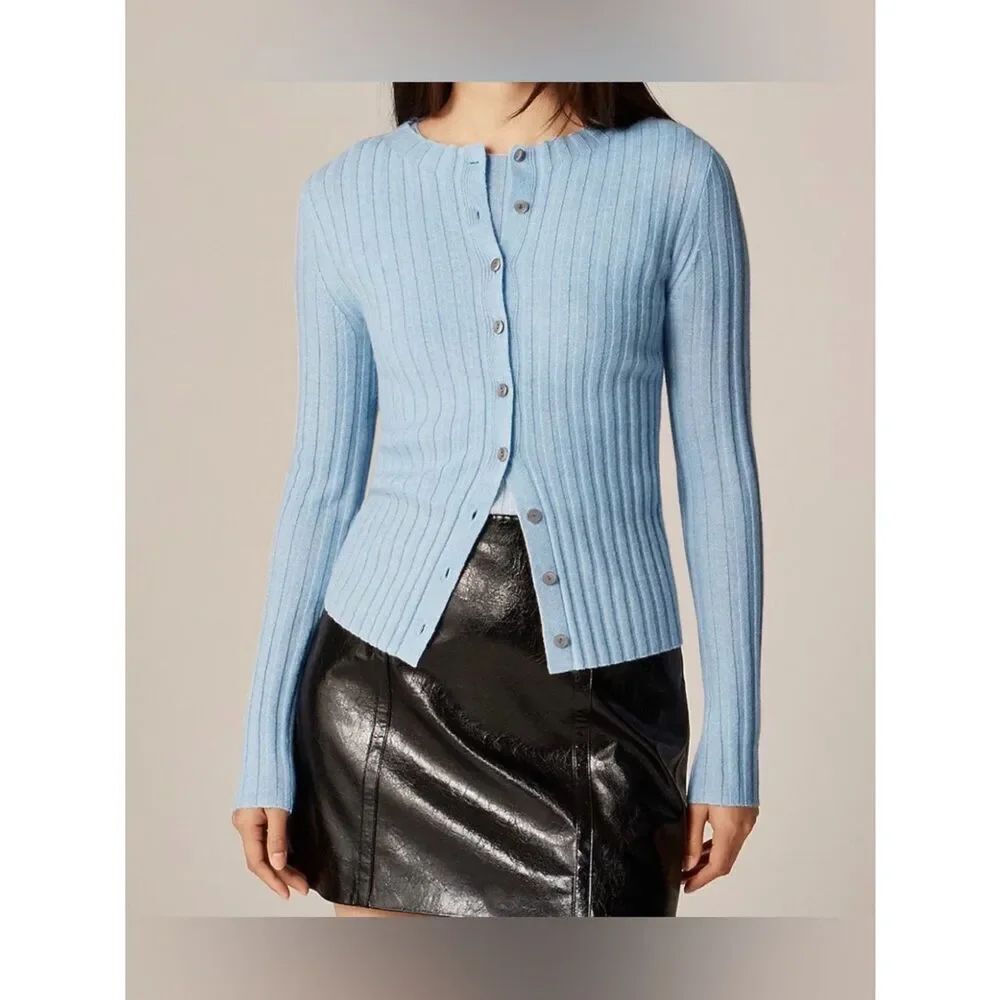J.Crew Wide-rib cashmere cardigan NWT Size XXS